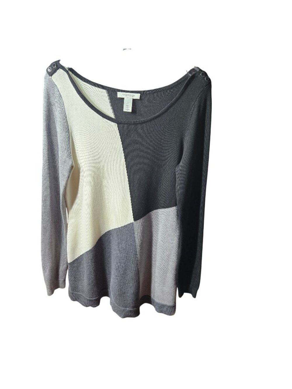 Colorblock Long Sleeve Sweater Womens S By White House Black Market